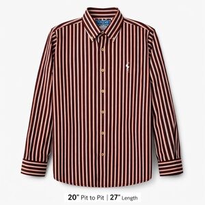 Ralph Lauren Brown Striped Casual Button Down Shirt